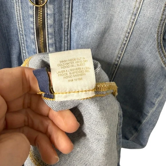 Ramy Brook Tunechi Denim Mini Shift Dress Size 24 Light Wash - Picture 5 of 7